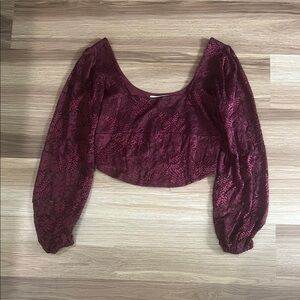 Altar’d State Burgundy Lace Women's Top